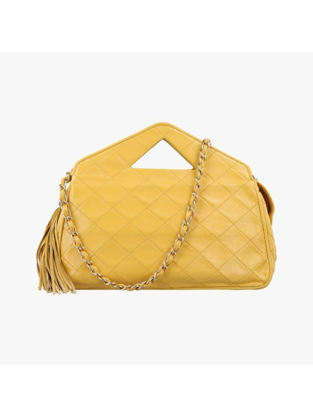 Chanel Quilted Tassel Yellow Lambskin